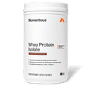 Momentous whey protein isolate, chocolate tub