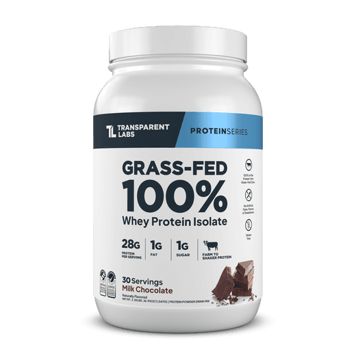 Transparent Labs Grass-Fed Whey Protein Isolate, chocolate tub